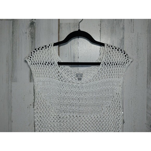 Converse One Star Women’s Open Knit Sweater Size Small Boho Hippie Ivory - Picture 3 of 7